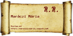 Maráczi Mária névjegykártya