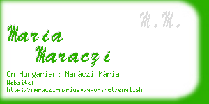 maria maraczi business card